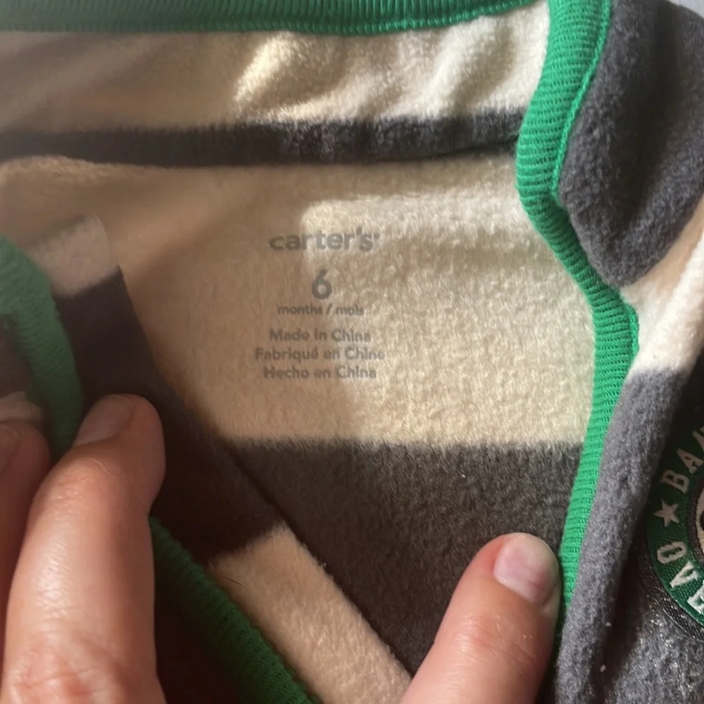 Carter’s fleece onesies set a 4, sizes 2 3 month, 1 6 month and 1 18 month